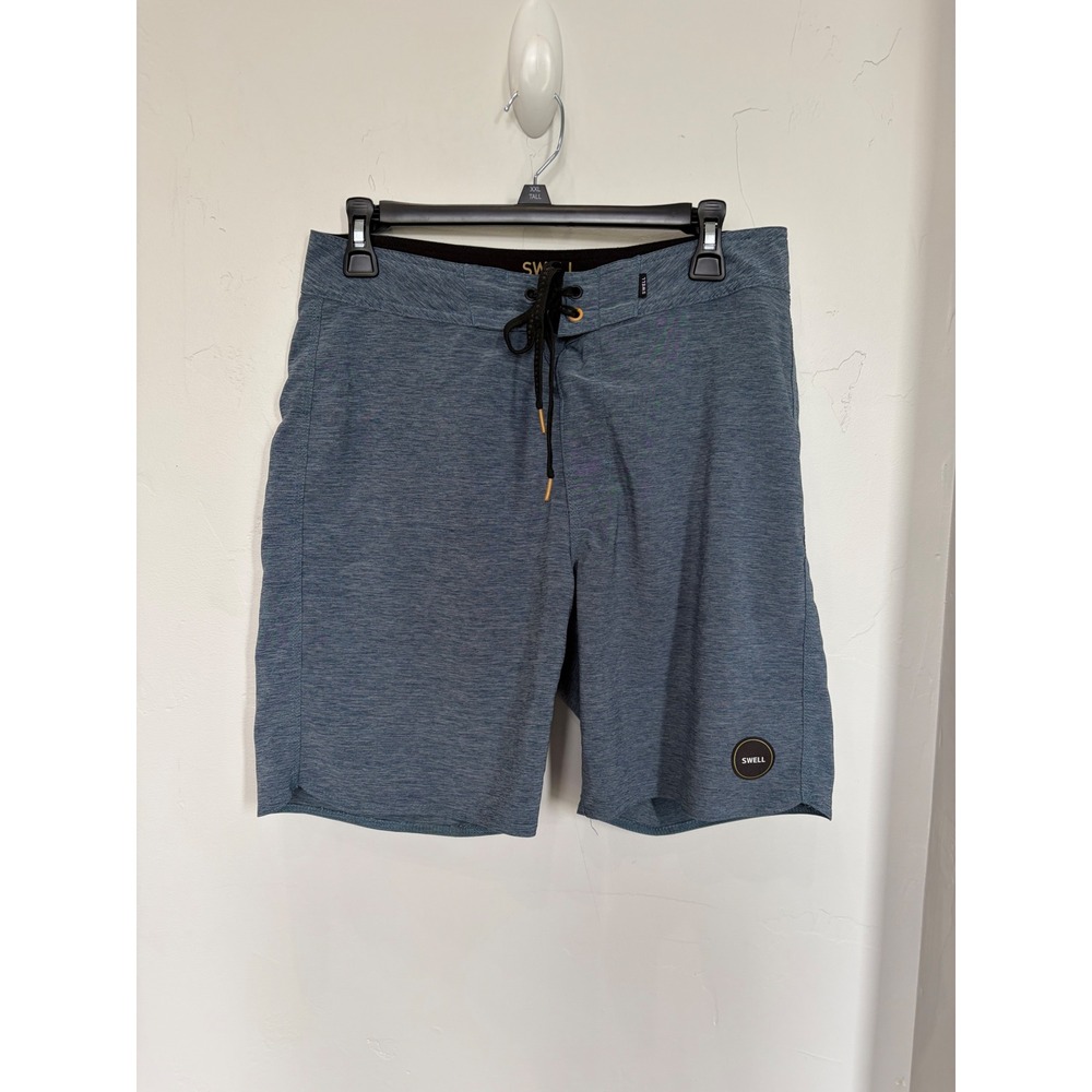 Swell Surf Anything Mens Blue Heathered Board Shorts Size 30 Swim Trunks